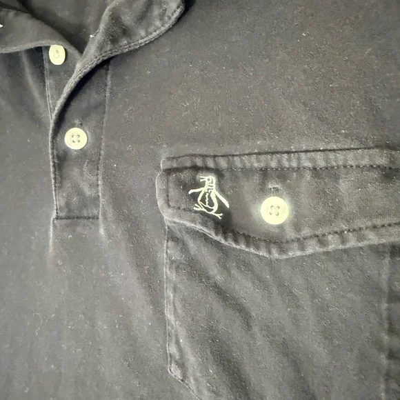 Penguin Men's Black Polo Shirt- Size L - Picture 3 of 5